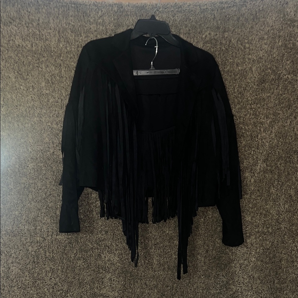 SHEIN Black Fringe Jacket